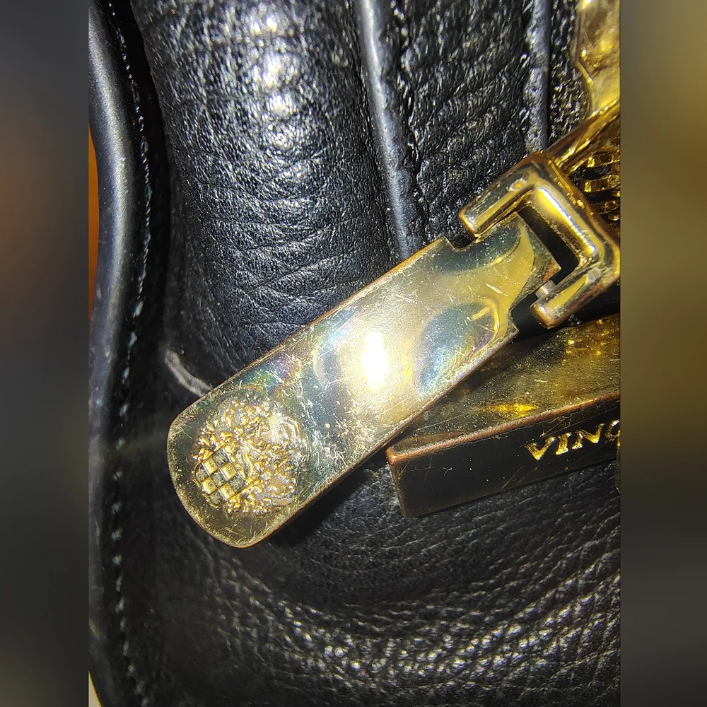 Vince Camuto Pebble Leather Black Handbag - Picture 6 of 8